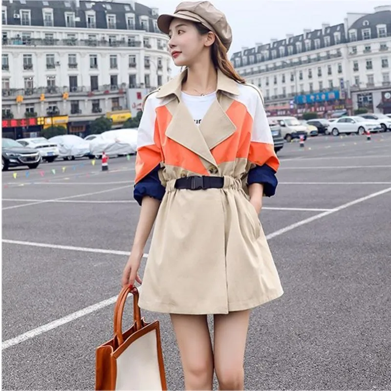 Осень зима 2020 Корейская версия длинной ветровки женская новая Повседневная