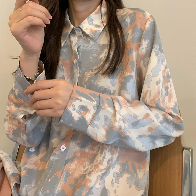 

Женская рубашка с длинным рукавом, в полоску