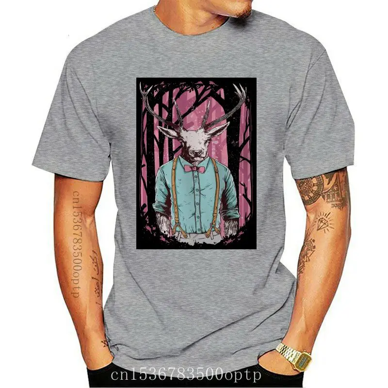 

Дизайнерская футболка с оленем. 100% хлопок Премиум Футболка 2021 2021 модная футболка