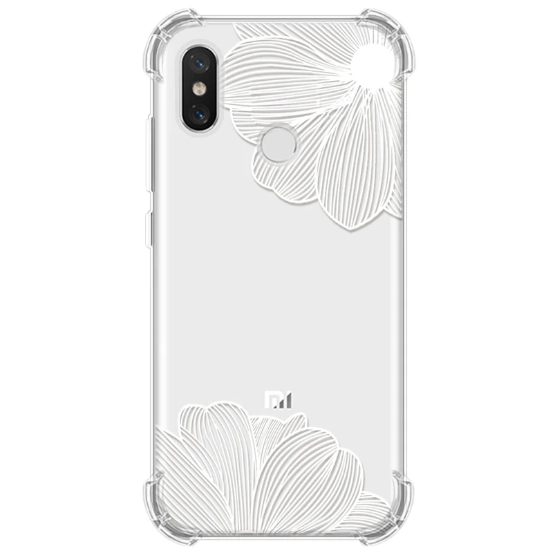 Прозрачный чехол с цветочной подушкой безопасности для Xiao mi Red mi 7 7A 6A 5 Plus K20 Note 4 4X5 6 7 Pro mi 9T A3 6 8 Lite 9 SE Play CC9 CC9e TPU - Цвет: sxyhbai