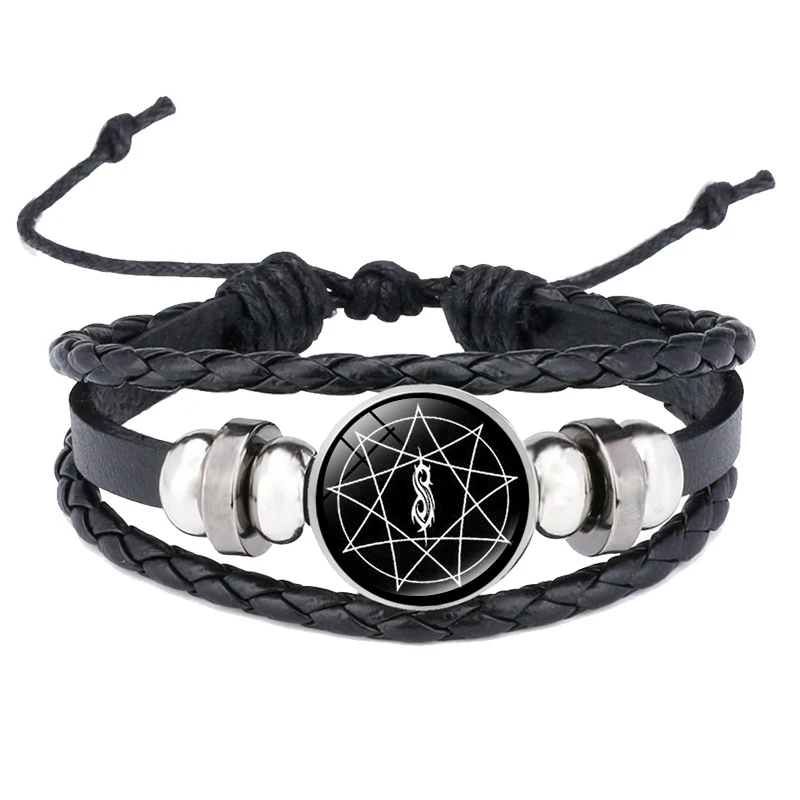 Рок Группа SLIPKNOT кожаный браслет для женщин и мужчин значки стеклянный купол