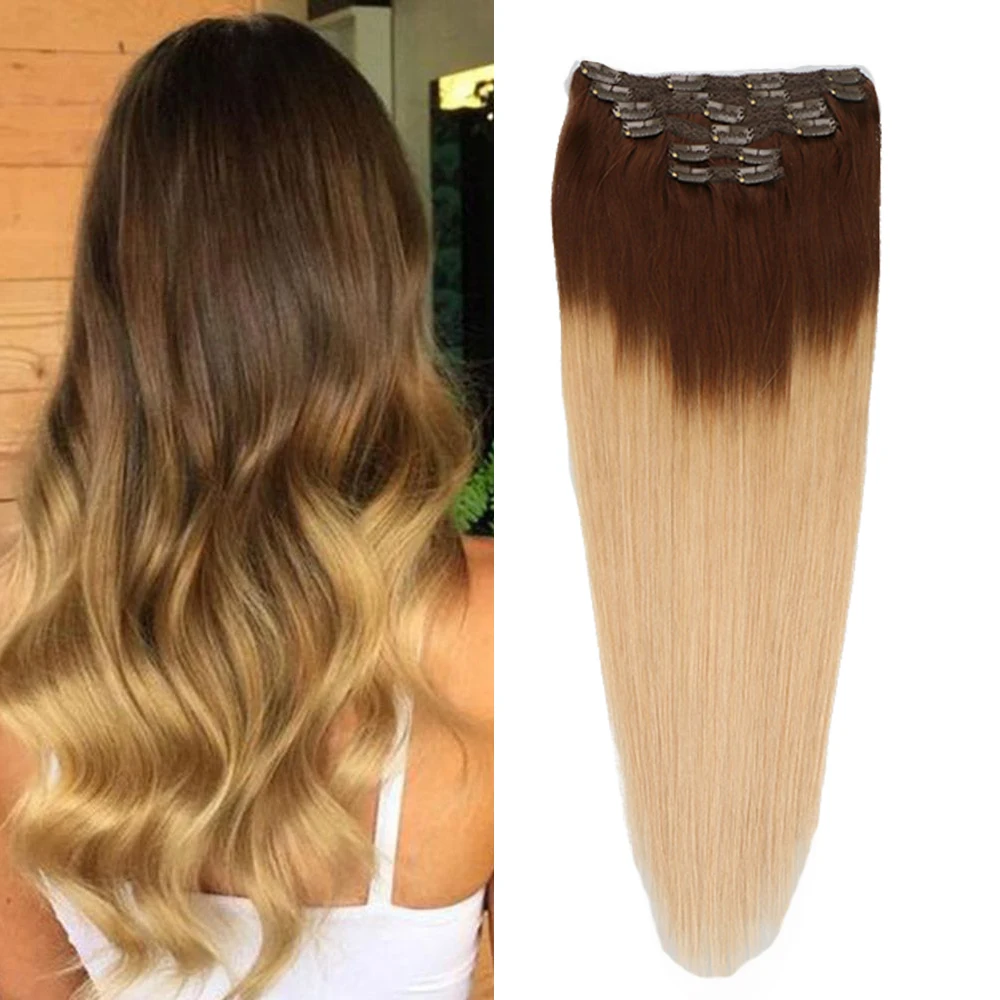 

Clip In Extensions Human Hair Brazilian Hair 100g 120g 6pcs Natural Silky Straight 100% Human Hair Clip Hair Extensions