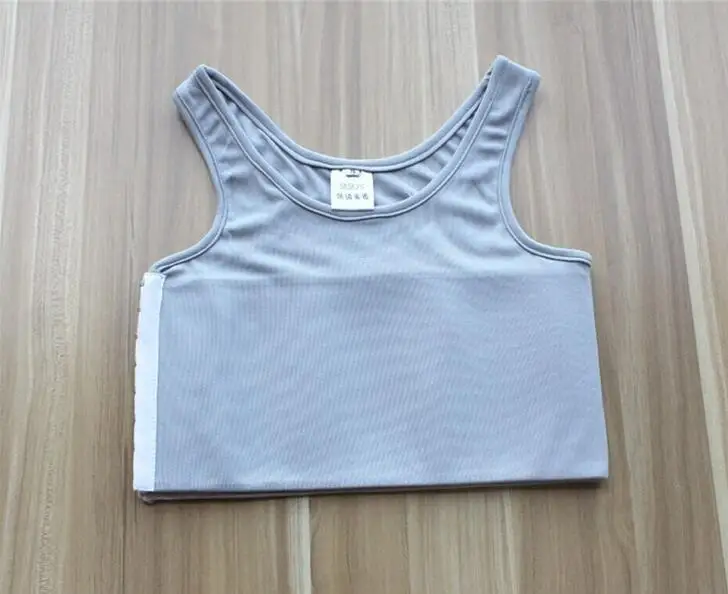 Серый S-4XL укрепление бинты усиленный короткий корсет Tomboy лесбиянки Топы грудь Shaper груди Binder Транс жилет рубашка нижнее белье - Цвет: Серый