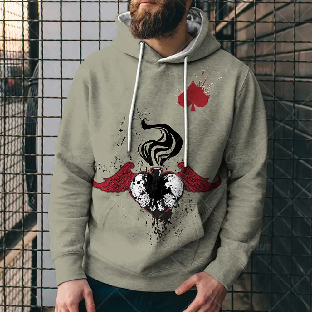 

Poker 3D Printed Men's Hoodies Harajuku Pullover Hip Hop Spring And Autumn Round Neck Hoodie Men Oversized Hoodies Men's Clothes