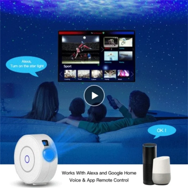 

Проектор звездного неба светодиодный ночной Светильник Tuya Smart WiFi Беспроводной приложение голосовой пульт дистанционного управления Управ...