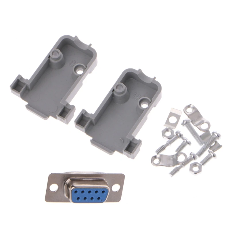 5 комплектов 9Pin мужской/женский D Sub разъем припоя RS232 Серийный DB9 w/серый