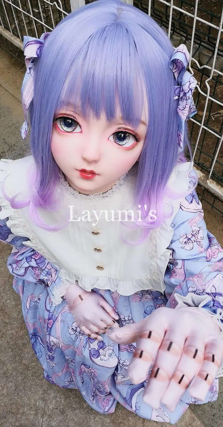 

(XZX-08) Handmade Half Head Girl Silicone Rubber Anime Kigurumi Cartoon Mask Silica Gel Cosplay BJD Anime Roll Cross-dresser