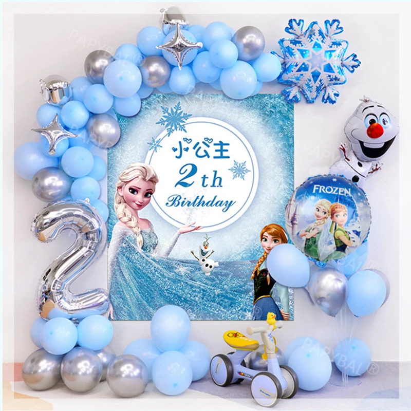 

70pcs Disney Frozen Balloons Set Elsa Anna Princess Number Foil Ballon Arch Garland Kit Birthday Party Baptism Baby Shower Decor