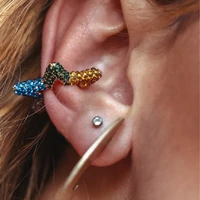 itenice rainbow star earcuffs earring for women colorful multi hoop rhinestone ear cuff romantic star rectangle boho ear clips