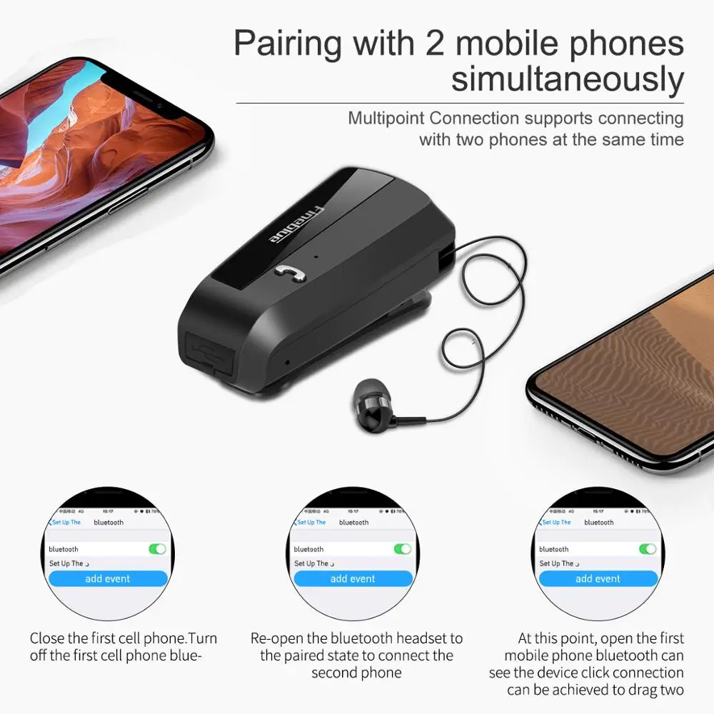 Новейшие беспроводные Bluetooth наушники Fineblue F990 шейный зажим Телескопический Тип