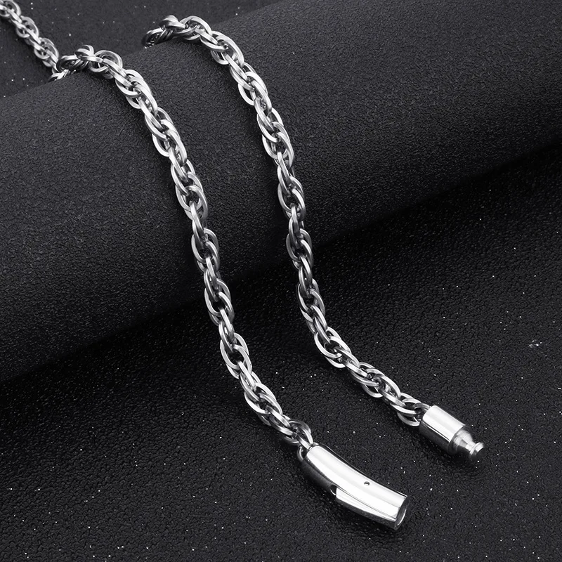 

European and American personality creative titanium steel men's necklace 316L stainless steel fashion chain accessories