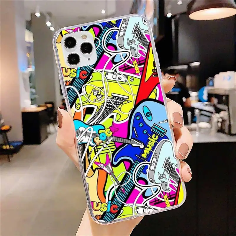 

Music Abstract Phone Case for iphone 11 12 Pro Max Clear Cover Xs X XR 7 8 6 6S Plus 5 5S SE 2020 Fundas Coque Etui