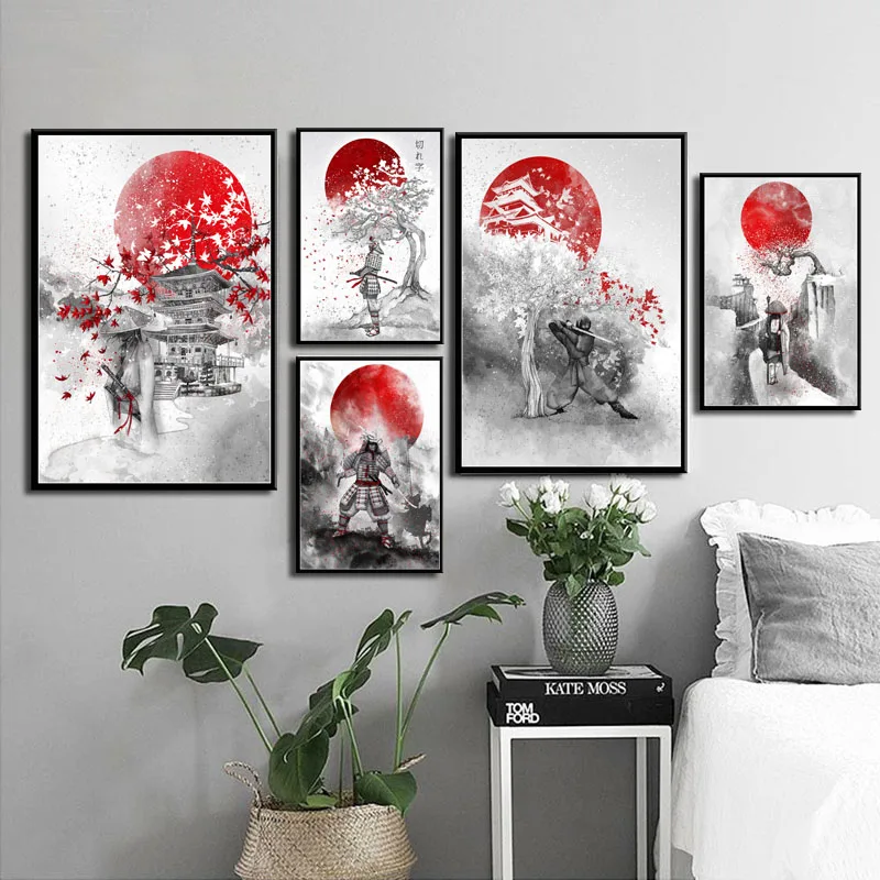 

Samurai Geisha Sakura Kimono Japan Anime Posters Pictures Canvas Wall Art Decorative Home Decor Paintings Kids Gift Decoration