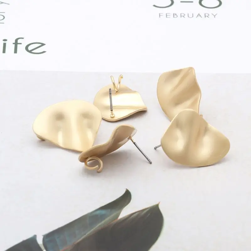 10Pcs Earrings with Hole for Earring Making Golden Distorted Oval Shape Base Connectors Linker Jewelry | Украшения и аксессуары