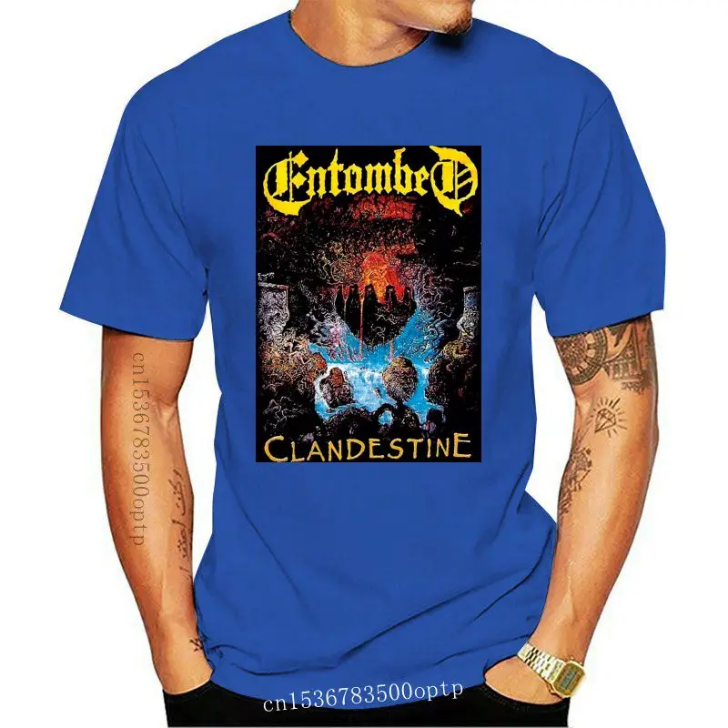 

Подпольная футболка ENTOMBED в стиле старой школы с надписью шведской смерти, футболка размеров от S до 5XL, мужские топы в стиле Харадзюку, футбол...