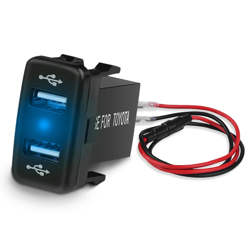 Автомобильное зарядное устройство с двумя USB портами 5 В 4 А 2 1 12 24 светодиодный