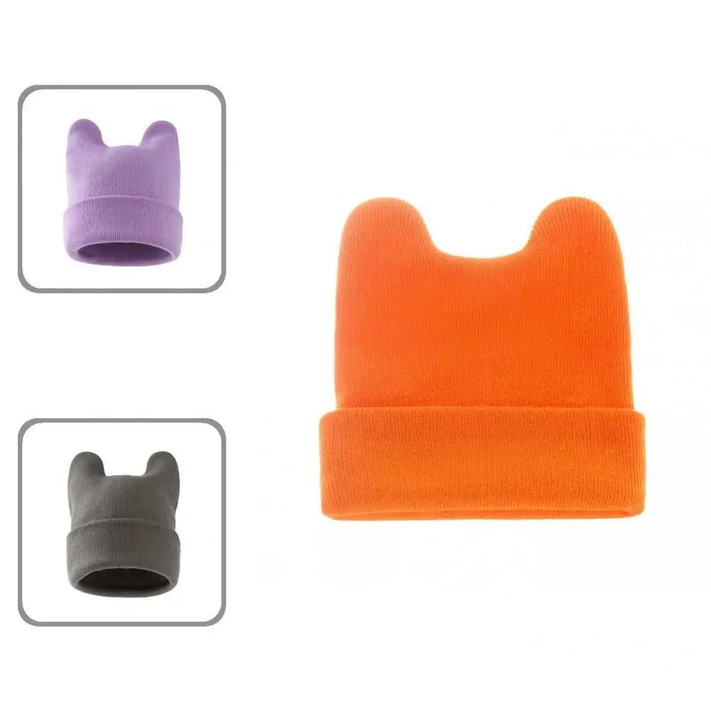 

Knitted Winter Hat Skin-friendly Acrylic Fiber Winter Soft Warm Beanies Cap Knitted Hat Knitted Cuffed Beanie