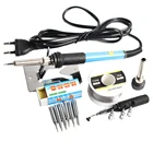 Электрический паяльник 110 В220 В 60 Вт, паяльная станция с регулируемой температурой, 6 шт., железный наконечник, подставка, припой, провод, набор инструментов для ремонта