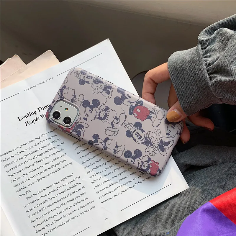 Милый мультяшный Ретро чехол для телефона с Микки Маусом для IPhone 11 Pro Max X XS MAX XR 6 6 s 7 8 Plus Мягкий IMD силиконовый чехол-накладка
