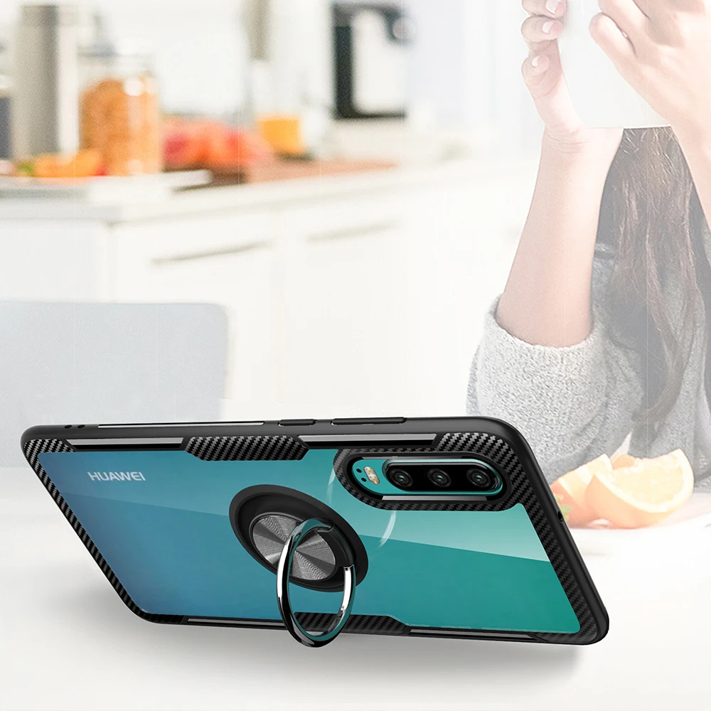 Закаленные линзы чехол Kickstand чехол Невидимый палец кольцо крышка чехол для huawei P30 P30Pro Mate20 Mate20pro P20 P20Pro P20lite