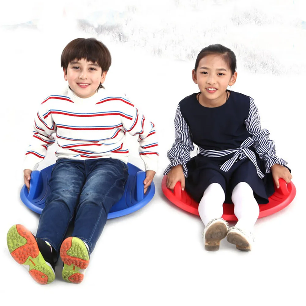 Snow Sled Sledge Skiing Board Travel Slide Plate Sports Kids Adult Plastic Winter 1PC Portable Thicken Outdoor Luge - купить по