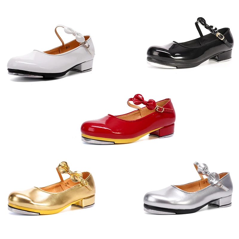 Женские туфли для танцев Tap классические бальных с высоким звуком пять цветов на