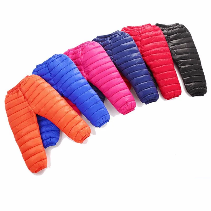 Зимние штаны для девочек и мальчиков теплая одежда детей Детские плотные брюки с