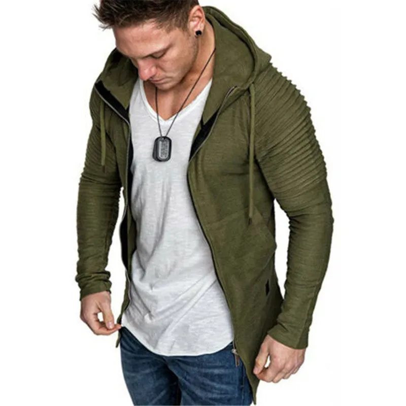 Мужская облегающая толстовка с капюшоном Modis белая повседневная на молнии