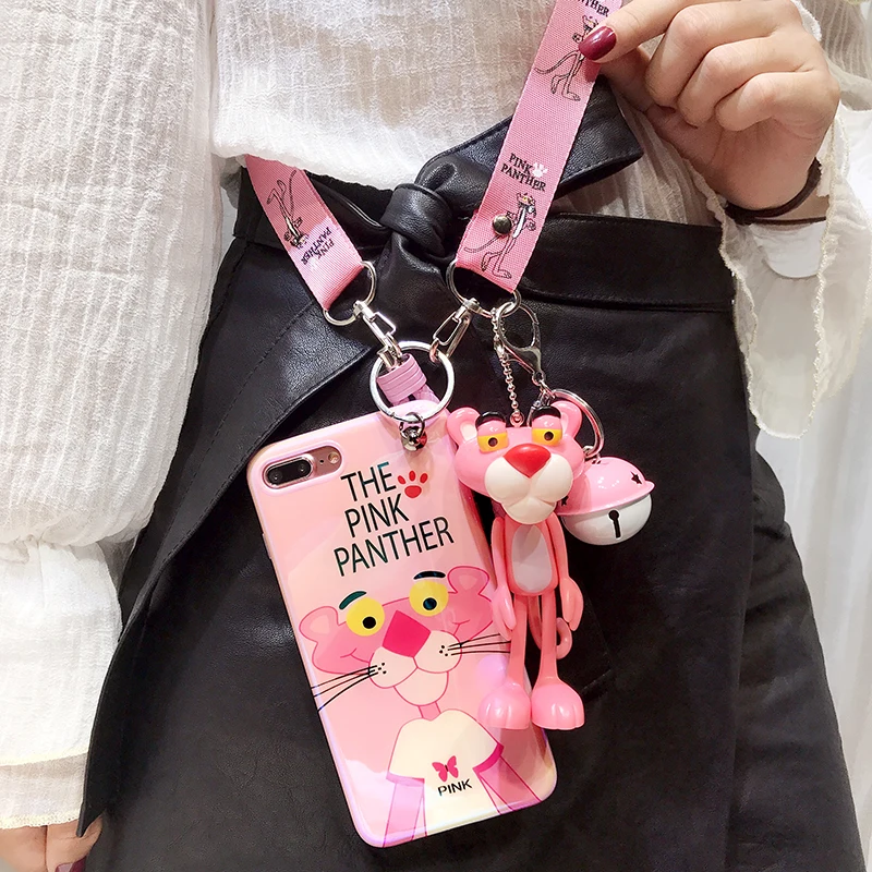 Для iPhone XS Max розовый пантера мягкий чехол для телефона милый синий луч задняя