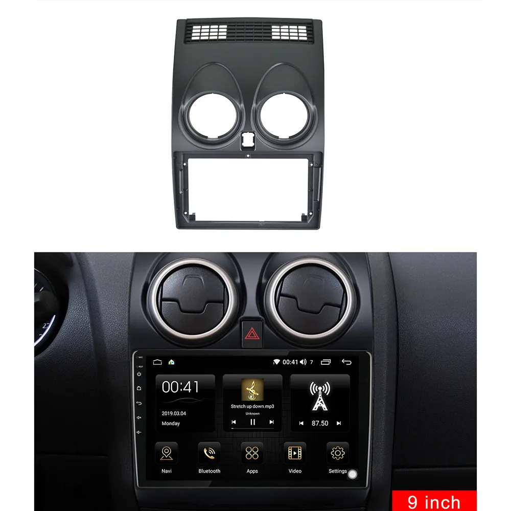 9 дюймовая 2din Автомобильная панель для NISSAN Qashqai 2008 2014 двойная Din рамка Dvd установка
