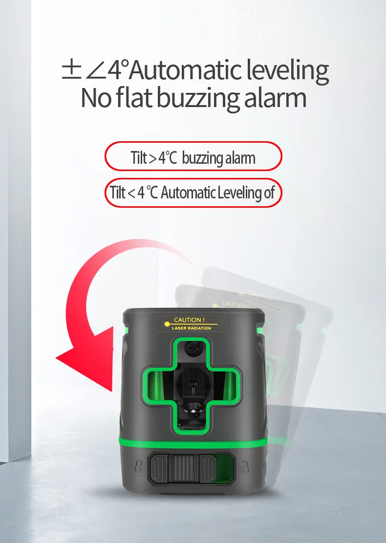 SNDWAY 2-линейный лазерный уровень с зеленым лучом самонивелирующийся вертикальный