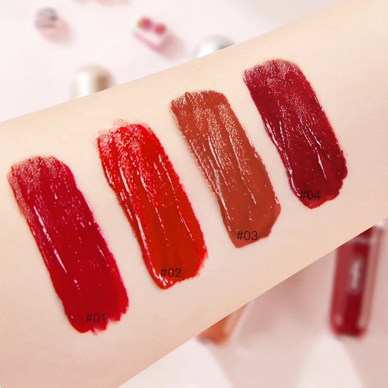 4 шт фантазия Карамельное Зеркало Набор блесков для губ стойкая шелковистая