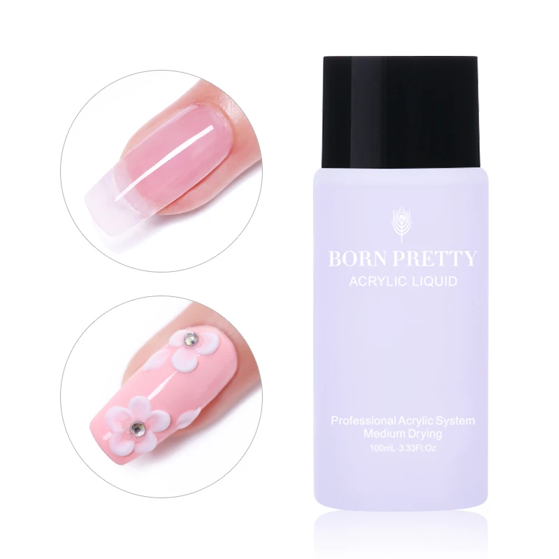 Acrylic Liquid Born pretty, голографическая зеркальная окунь, 4 в 1, порошок для ногтей, 10 мл, акриловая резьба, полимерная пудра для ногтей, блестящее украшение - Цвет: Acrylic Liquid