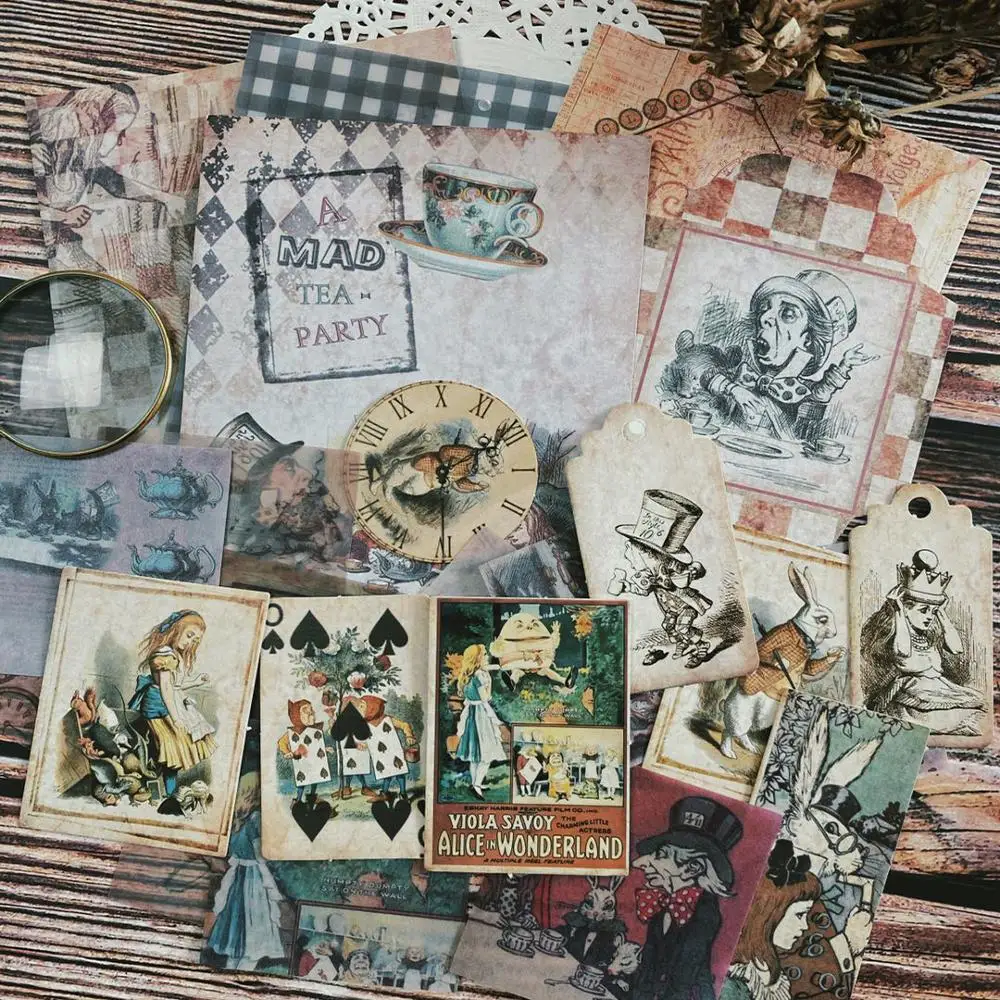 

Vintage Girl Mixed TN Material Pack DIY scrapbooking junk journal bottom collage tag decoration material