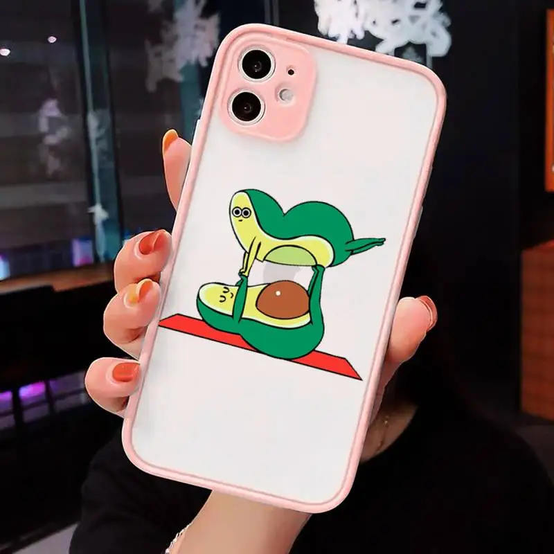

cute cartoon Avocado Phone Cases Matte Transparent For iPhone 12 Mini 11 Pro XR XS Max 7 8 Plus