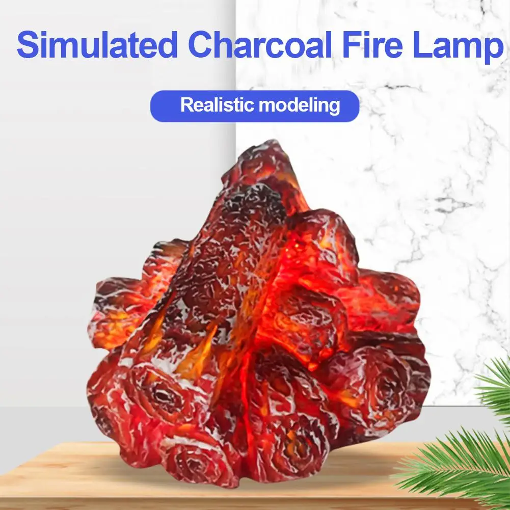 

Charcoal Flame Lantern Lamps Simulated Fireplace LED Flame Lamps Flame Effect Light Bulb AA Battery Courtyard Living Room Decor