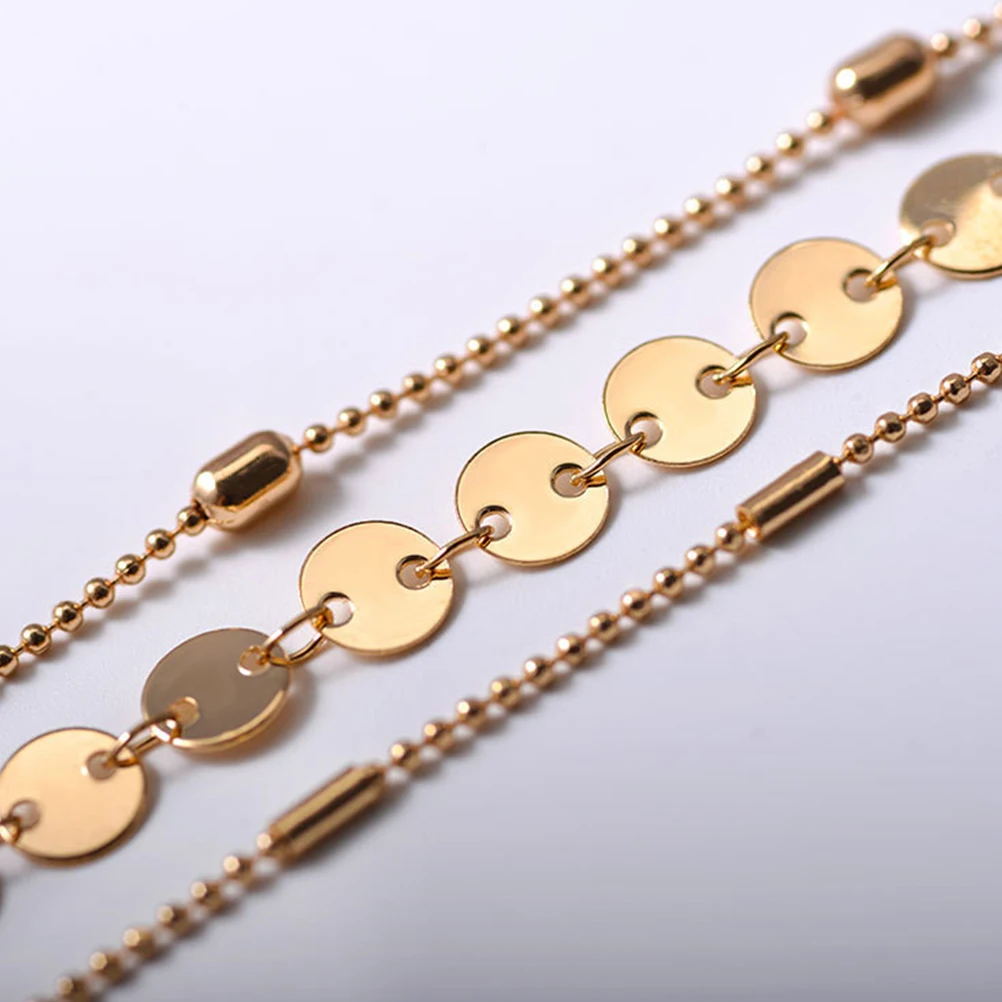 2 шт. модные браслеты из сплава с блестками 3 слоя Очаровательные золотые и