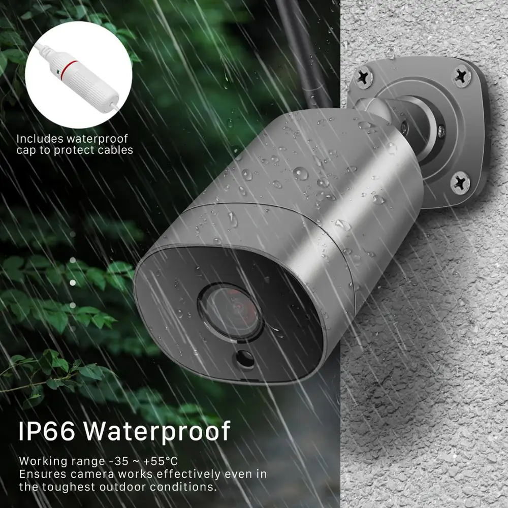 BESDER H.265 на открытом воздухе Wi Fi 5MP 2MP IP камера с двухканальным аудио Камера IP66