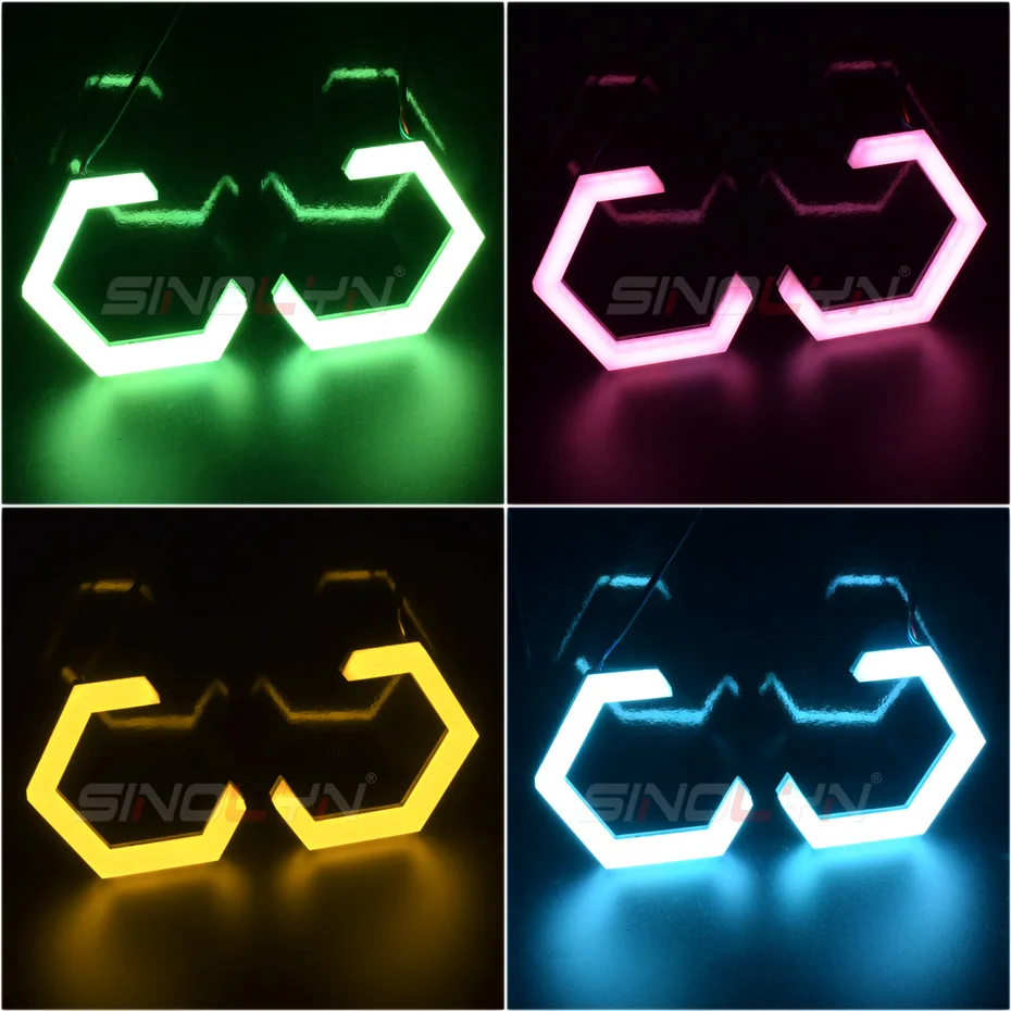 Sinolyn LED Hex Halo RGB Angel Eyes Bluetooth совместимые кольца для автомобисветильник фар