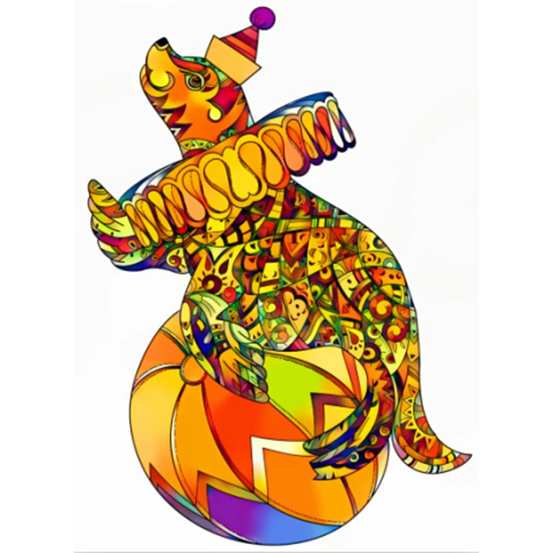 

Sea Lion Play Ball Puzzle Kids Wooden Toy Jigsaw Unique Shaped Piece Wood Puzzle for Children Gift Box Brain 3D Diy Game Item