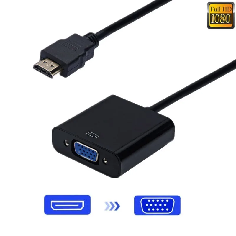 Адаптер hdmi vga HD 1080P конвертер мама Папа цифровой аналоговый кабель для ПК