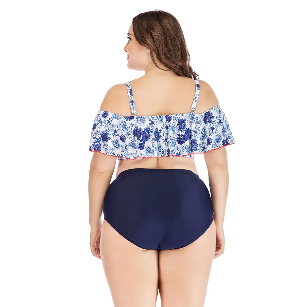 

Ruffle Plus Size Bikini Push Up Bathing Suit Women Floral High Waist Swimwear Oversized Swimsuit Plus Size Print Swimsuit 4XL