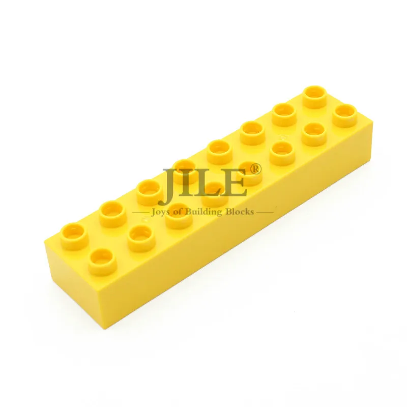 Цвет: желтый Большие строительные блоки, кирпичи, Duploed Brick 2x8 4199, крупные частицы, сделай сам, креативные, совместимые со сборками, научно-технические игрушки - Цвет: Цвет: желтый