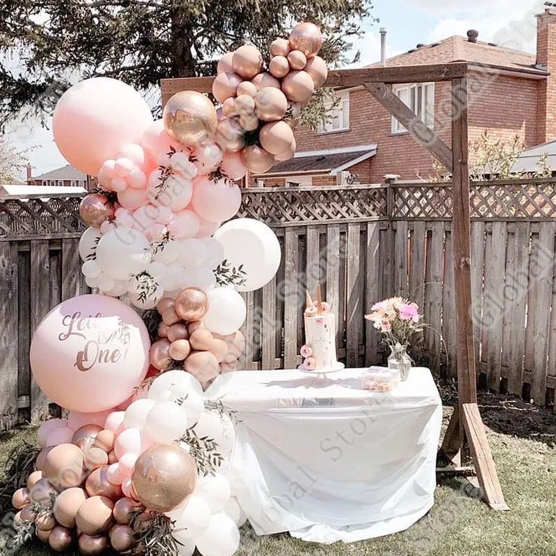 

123Pcs Double Maca Pink Rose Gold Latex Balloons Garland Arch Wedding Birthday Decorations Baby Shower Home Decors Balloon