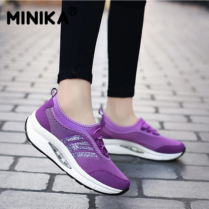 Модная женская обувь на платформе женские кроссовки дышащая удобная