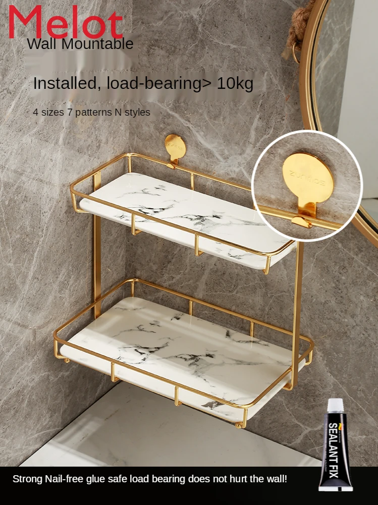 

Bathroom Bathroom Toilet Light Luxury Table Cosmetics Hand Washing Face Washing Table Storage Rack Storage Rack Box