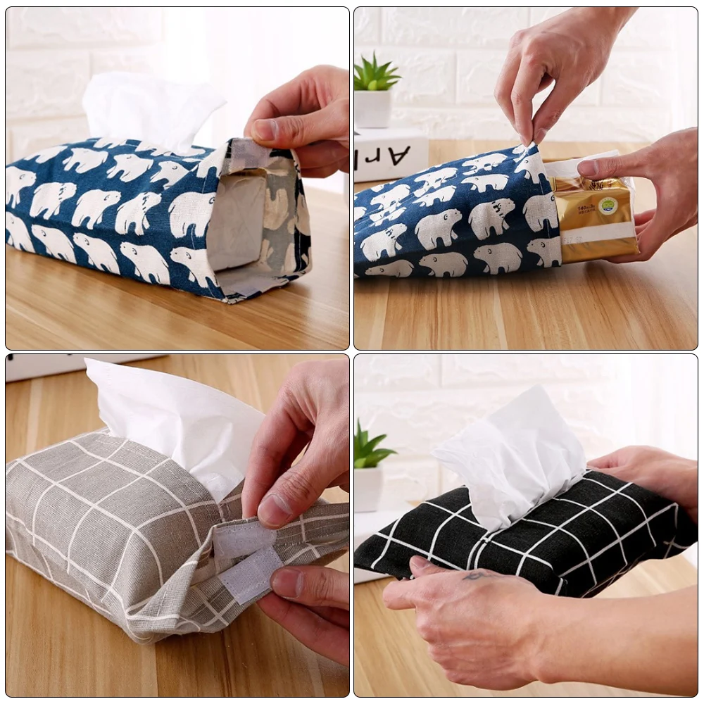 Хлопчатобумажная льняная коробка для полотенец раздатчик салфеток сумка