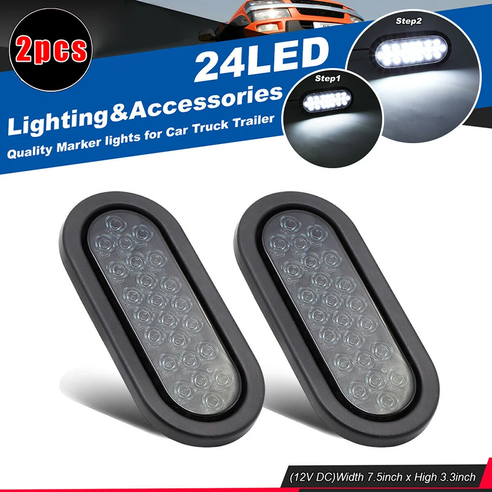Белый свет Лодка Грузовик 6 &quotприцеп транспортных средств 2шт 24LED Лампа 12В