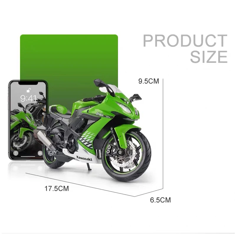 

Alloy Simulation Motorcycle Model 1:12 Ninjaa ZX-10R Black Die Cast Vehicles Collectible Hobbies Motorcycle Model Toys