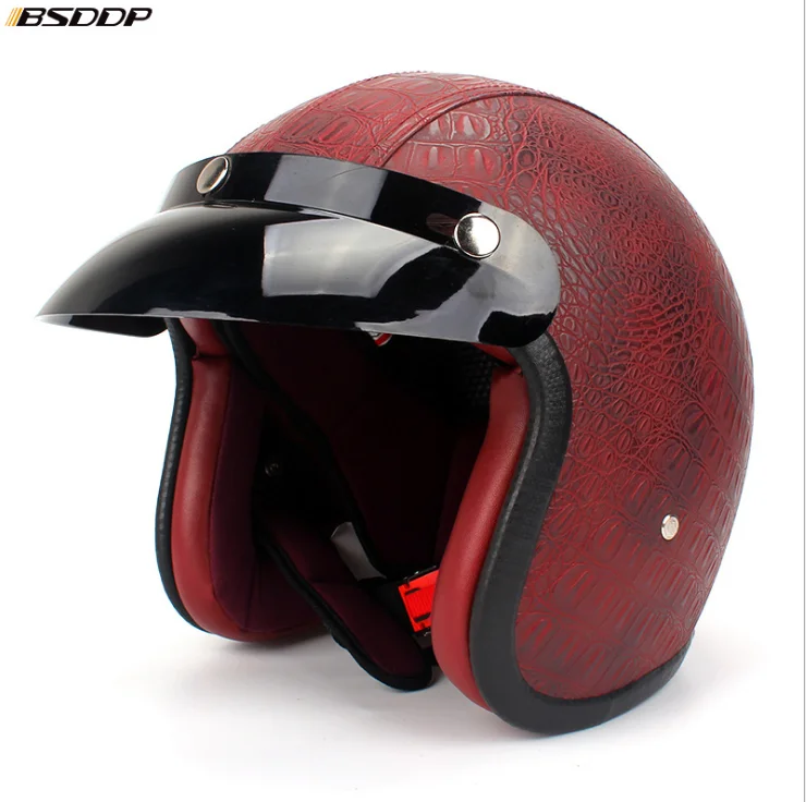 

New Motorcycle Vintage sun visor helmet 3/4 Open Face Helmets Casco Moto Jet Scooter Bike Helmet Retro
